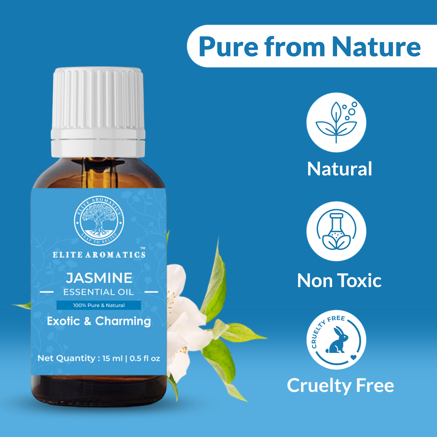 Jasmine Essential Oil – Exotic & Charming | 100% Pure Natural Oil (15ml)