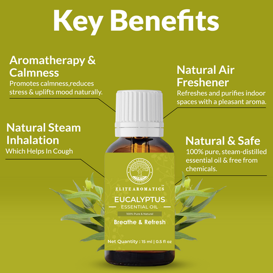Eucalyptus Essential Oil – Breathe & Refresh | 100% Pure Natural Oil (15ml)