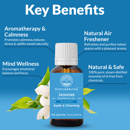 Jasmine Essential Oil – Exotic & Charming | 100% Pure Natural Oil (15ml)