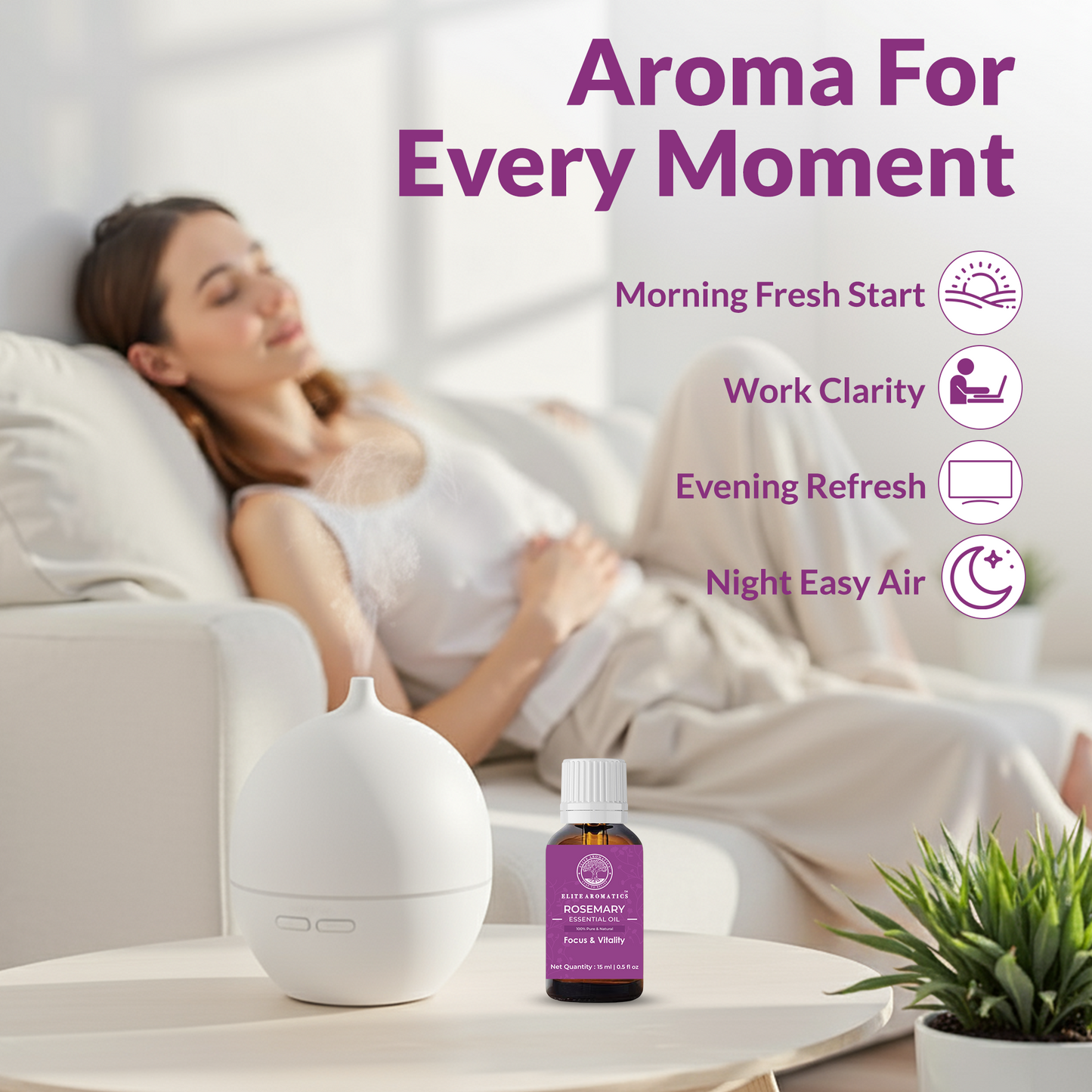 Rosemary Essential Oil – Focus & Vitality | 100% Pure Natural Oil (15ml)