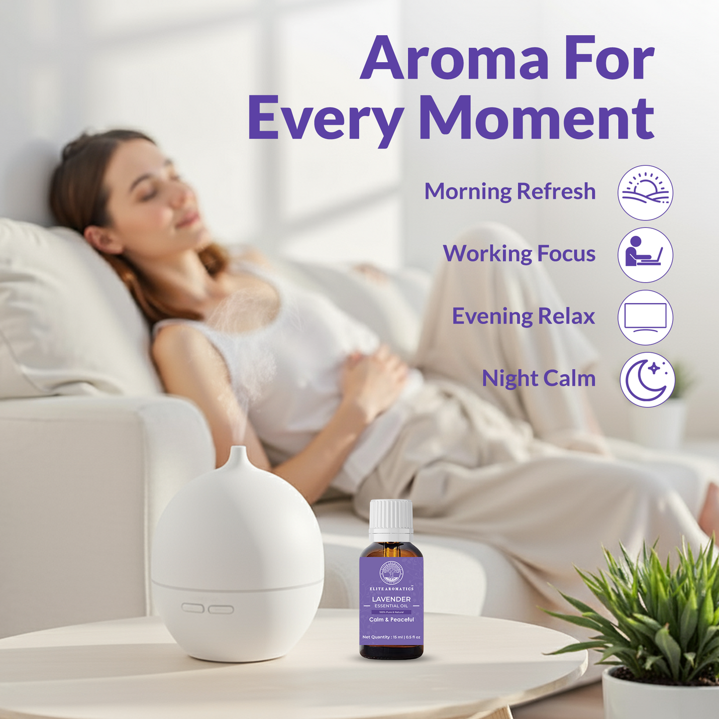 Lavender Essential Oil – Calm & Peaceful | 100% Pure Natural Oil (15ml)