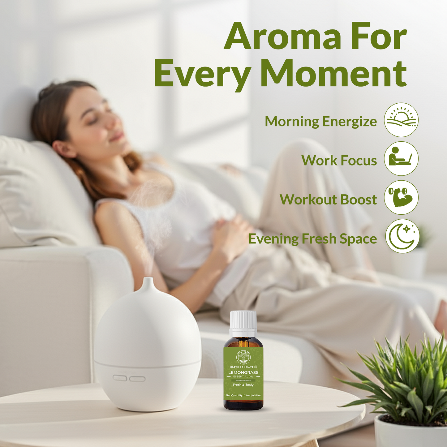 Lemongrass Essential Oil – Fresh & Zesty | 100% Pure Natural Oil (15ml)