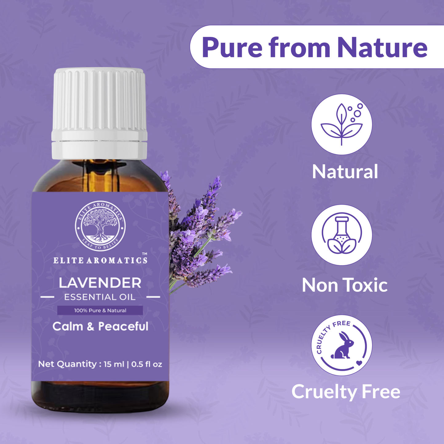 Lavender Essential Oil – Calm & Peaceful | 100% Pure Natural Oil (15ml)