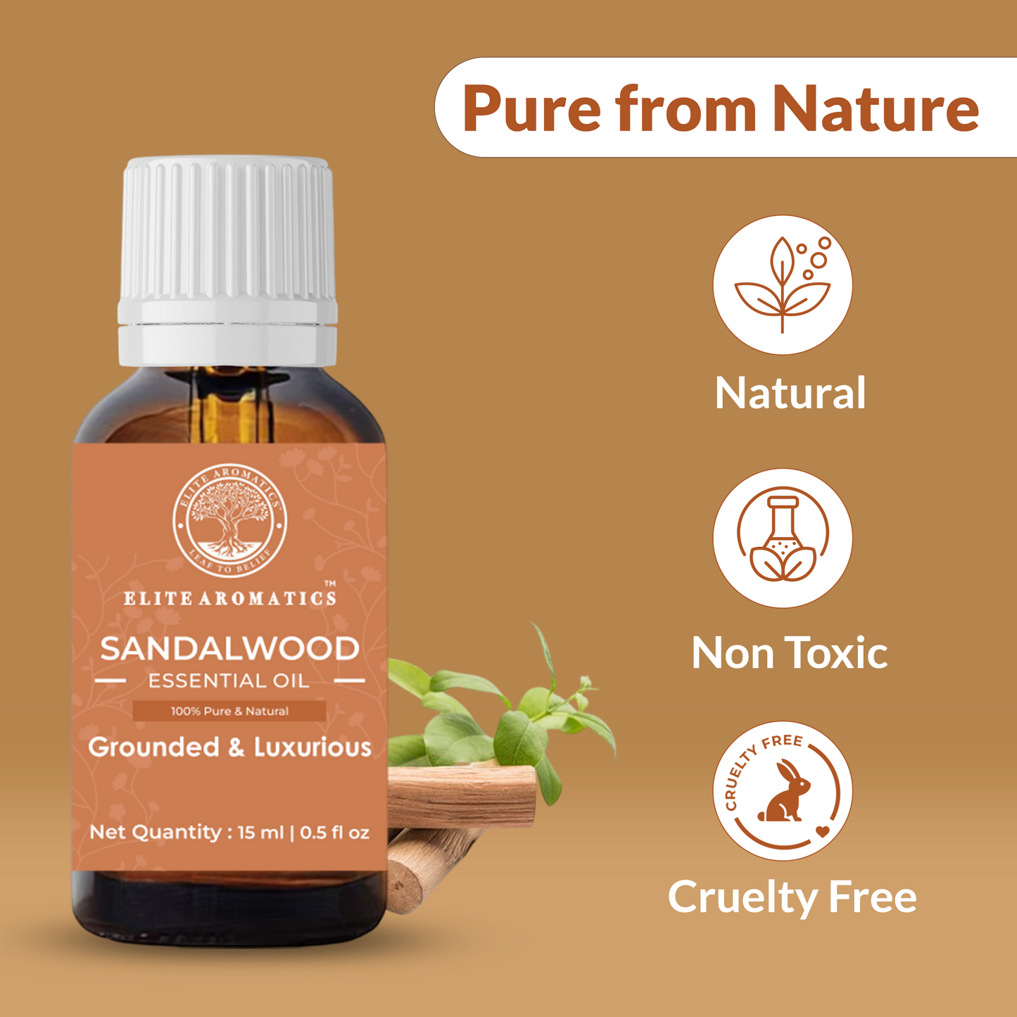 Sandalwood Essential Oil – Grounded & Luxurious | 100% Pure Natural Oil (15ml)